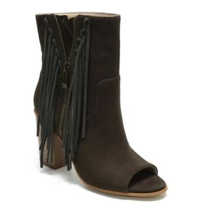 NEVER WORN, Peep Toe Slip On Booties